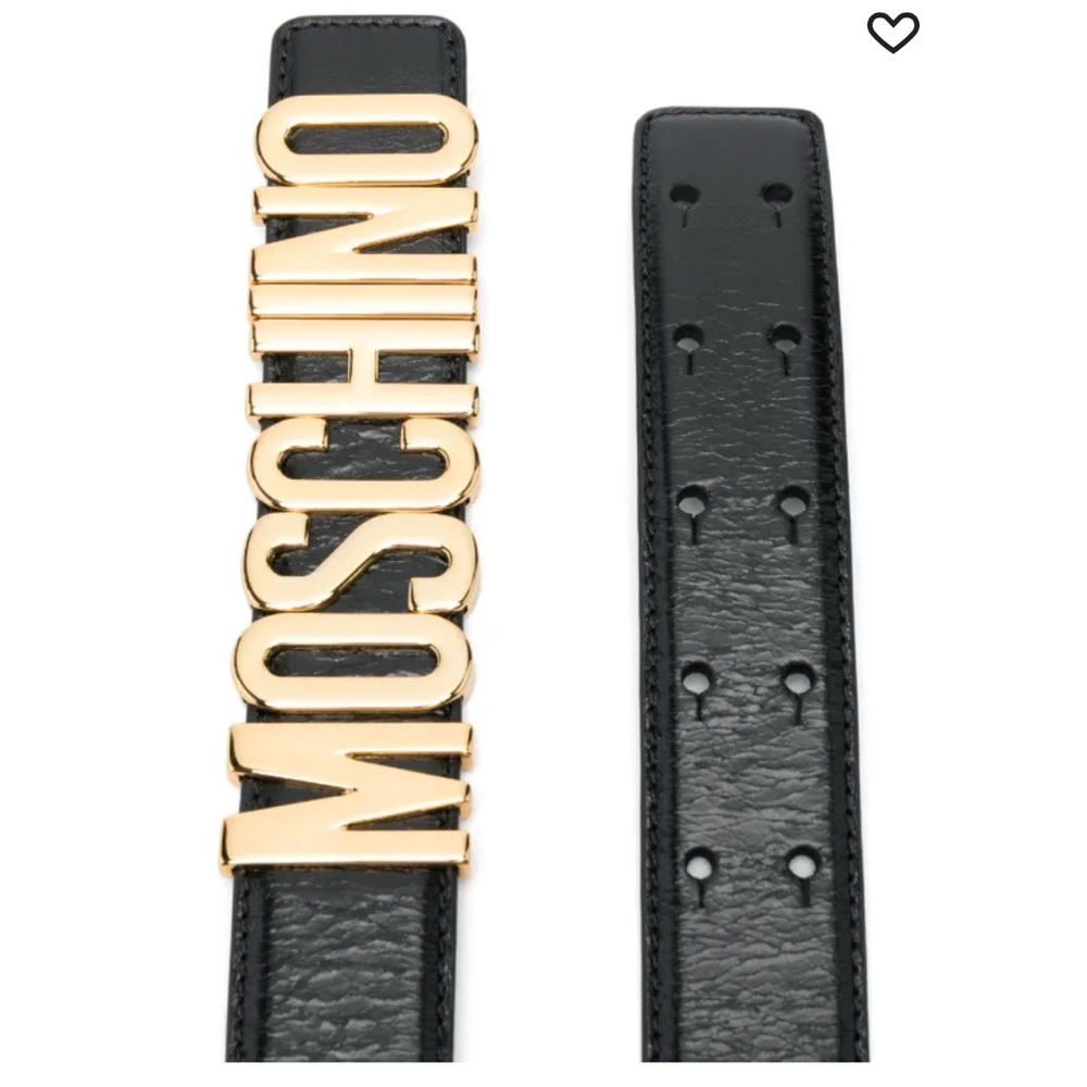 Moschino Statement Waist Black and Gold Belt